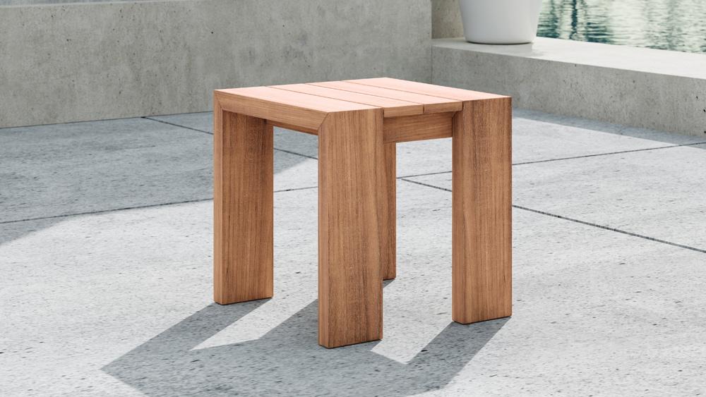 Meridian Furniture - Tulum Natural Teak Outdoor End Table - 353-ET veiw 2