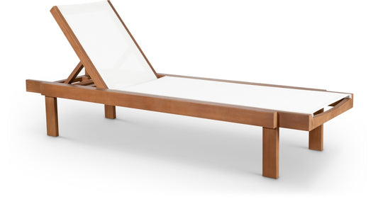 Meridian Furniture - Tulum Off White Water Resistant Fabric Outdoor Patio Lounger - 354White view 1