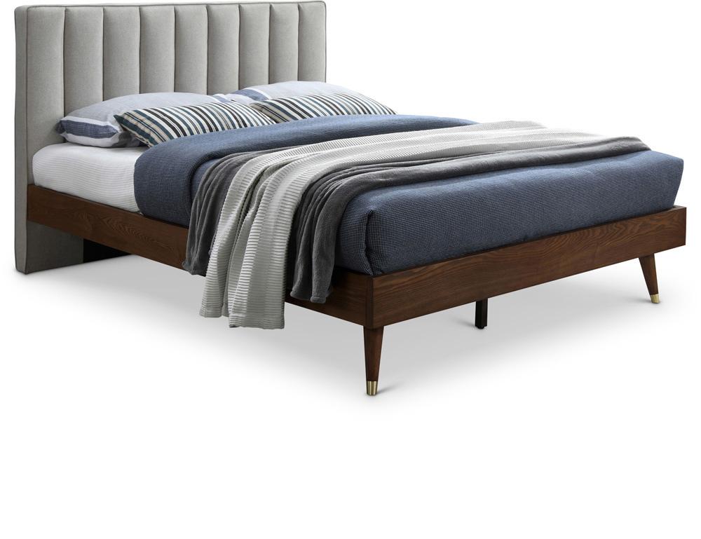 Meridian Furniture - Vance Beige Linen Textured Fabric King Bed - VanceBeige-K veiw 1