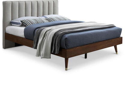 Meridian Furniture - Vance Beige Linen Textured Fabric Queen Bed - VanceBeige-Q veiw 1
