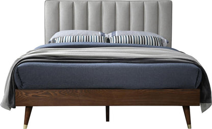 Meridian Furniture - Vance Beige Linen Textured Fabric Queen Bed - VanceBeige-Q veiw 3