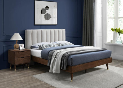 Meridian Furniture - Vance Beige Linen Textured Fabric Queen Bed - VanceBeige-Q veiw 5