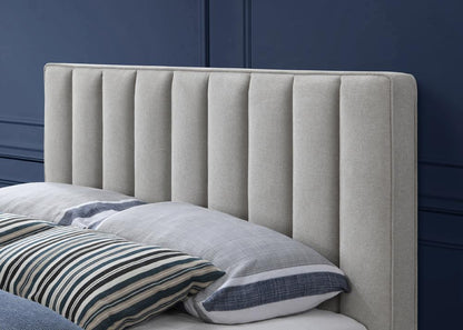 Meridian Furniture - Vance Beige Linen Textured Fabric Queen Bed - VanceBeige-Q veiw 6