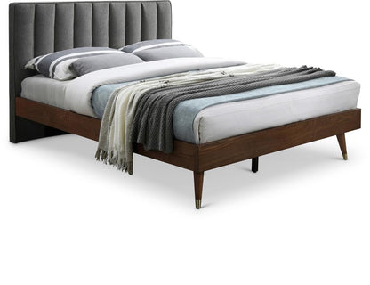 Meridian Furniture - Vance Grey Linen Textured Fabric King Bed - VanceGrey-K veiw 1