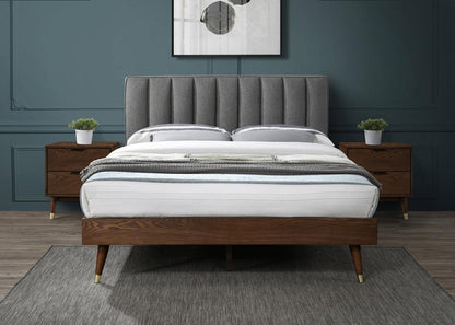 Meridian Furniture - Vance Grey Linen Textured Fabric King Bed - VanceGrey-K veiw 4
