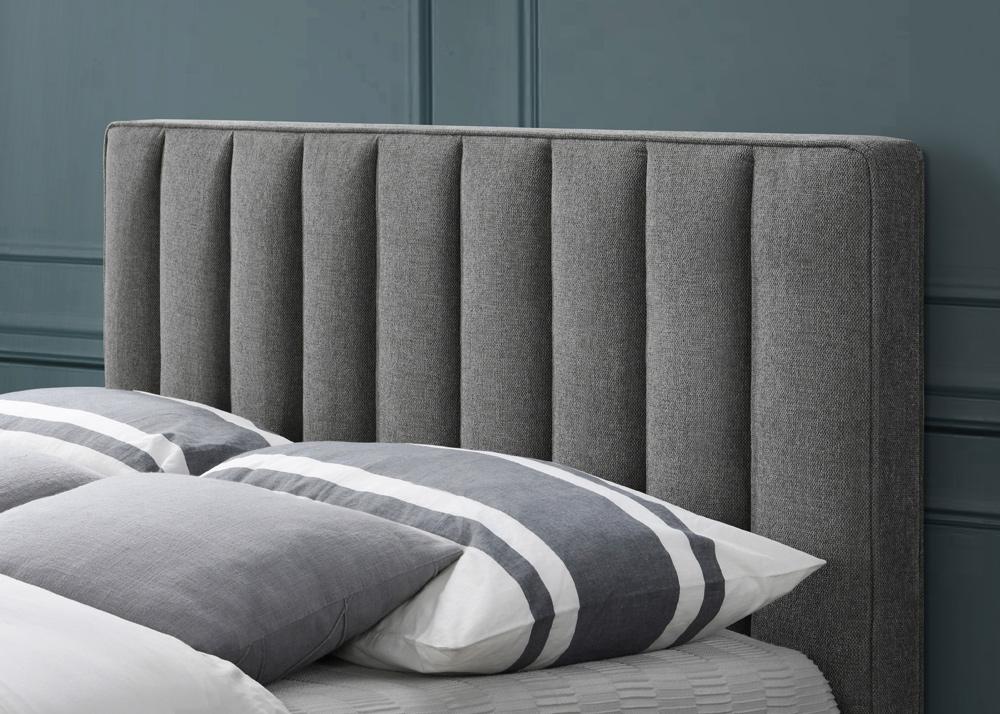 Meridian Furniture - Vance Grey Linen Textured Fabric Queen Bed - VanceGrey-Q veiw 6