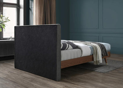 Meridian Furniture - Vance Grey Linen Textured Fabric Queen Bed - VanceGrey-Q veiw 7