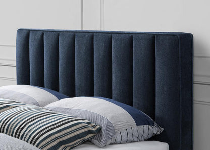 Meridian Furniture - Vance Navy Linen Textured Fabric King Bed - VanceNavy-K veiw 6