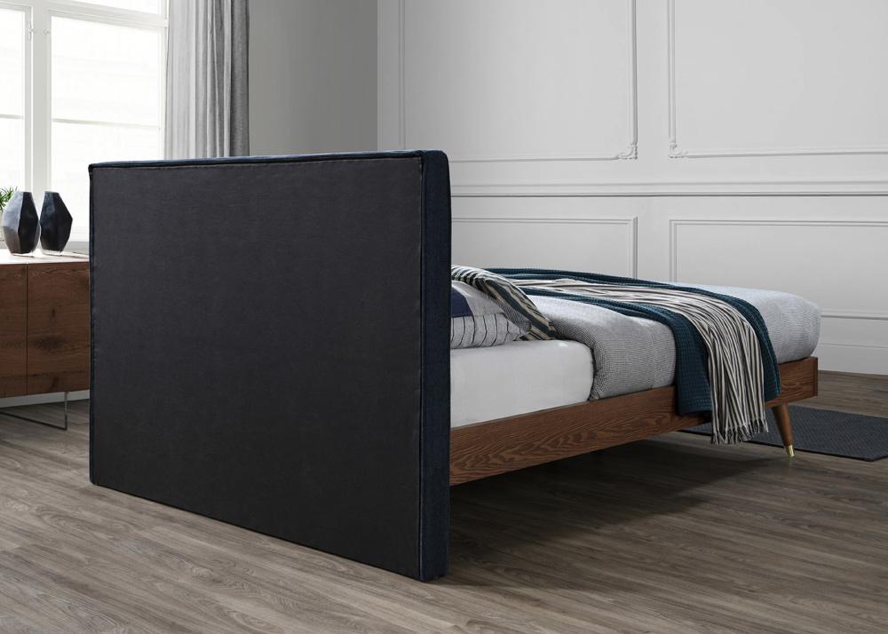Meridian Furniture - Vance Navy Linen Textured Fabric King Bed - VanceNavy-K veiw 7