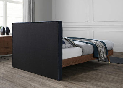 Meridian Furniture - Vance Navy Linen Textured Fabric King Bed - VanceNavy-K veiw 7