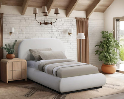 Meridian Furniture - Vaughn Cream Twin Bed - B1212Cream-T veiw 2