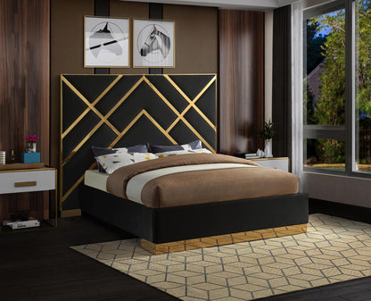 Meridian Furniture - Vector Black Velvet King Bed - VectorBlack-K veiw 2