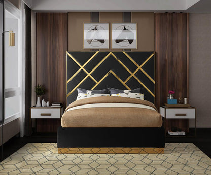 Meridian Furniture - Vector Black Velvet King Bed - VectorBlack-K veiw 4