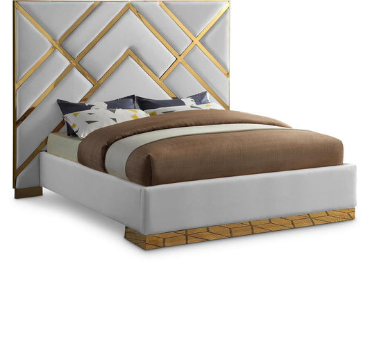 Meridian Furniture - Vector White Vegan Leather King Bed - VectorWhite-K veiw 1