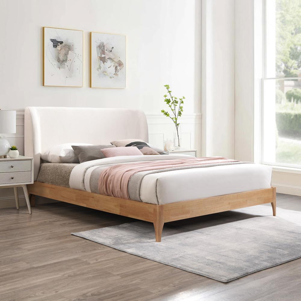 Meridian Furniture - Ventura Cream Polyester Fabric King Bed - VenturaCream-K veiw 2