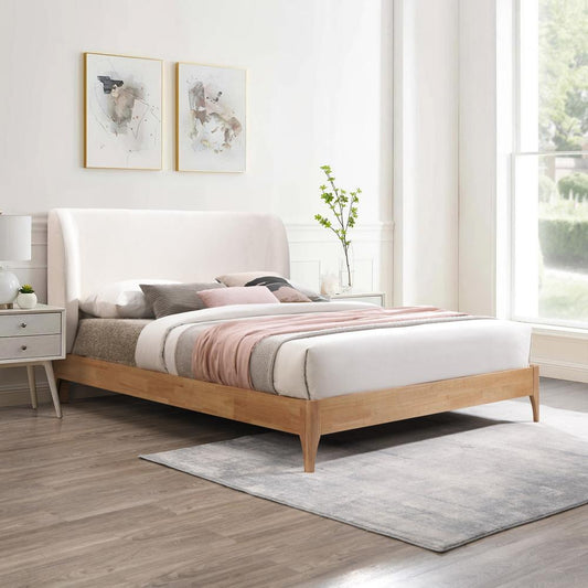 Meridian Furniture - Ventura Cream Polyester Fabric King Bed - VenturaCream-K veiw 2