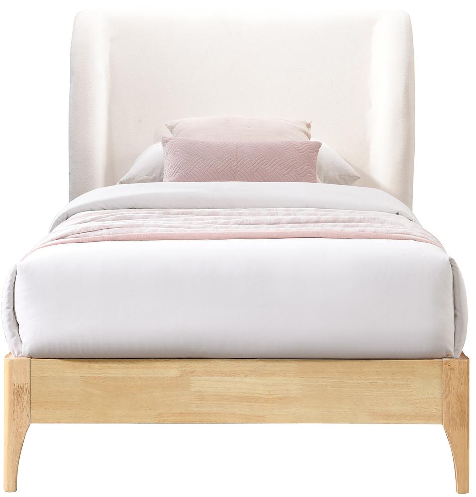 Meridian Furniture - Ventura Cream Polyester Fabric Twin Bed - VenturaCream-T veiw 3