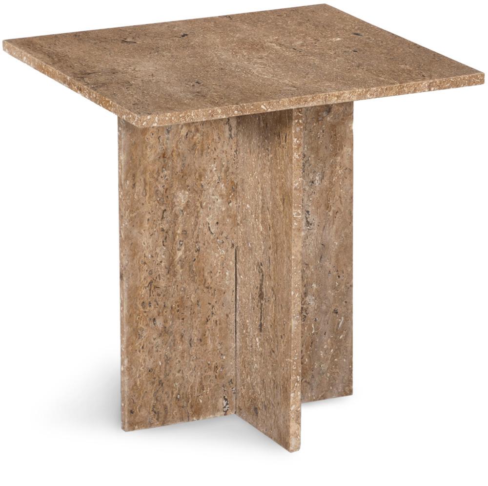 Meridian Furniture - Verona Beige End Table - 220Travertine-ET veiw 1