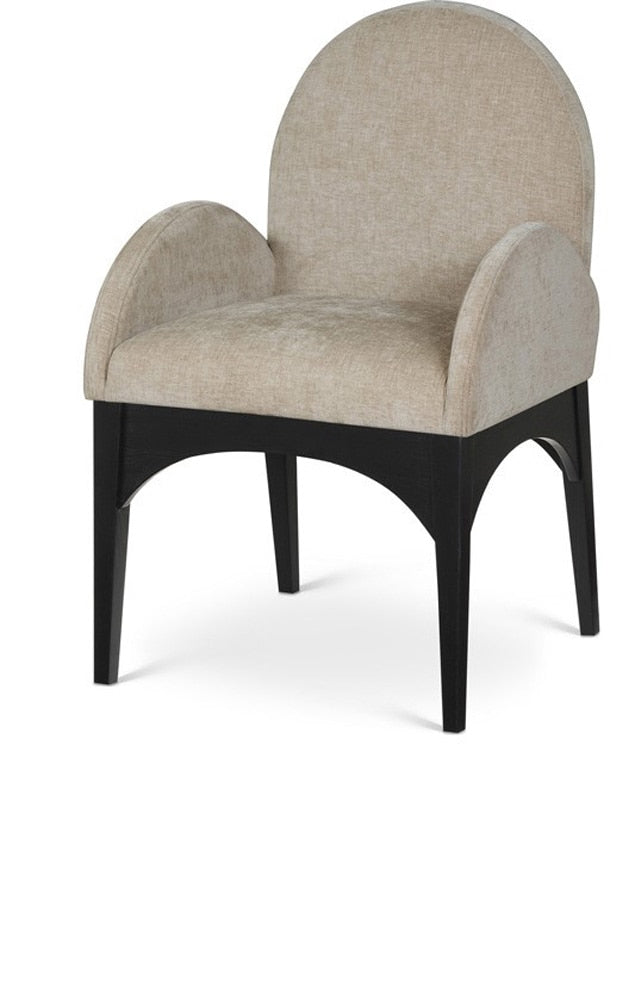 Meridian Furniture - Waldorf Beige Chenille Fabric Dining Chair - 378Beige-AC veiw 1