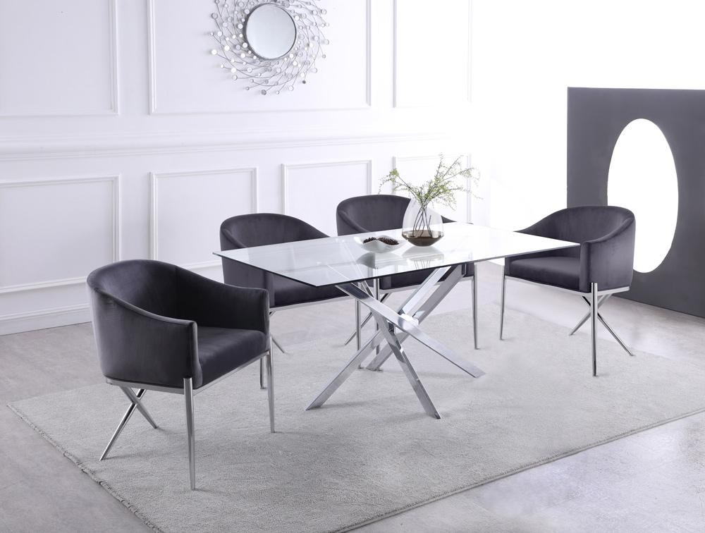 Meridian Furniture - Xander Chrome Dining Table - 901-T veiw 2