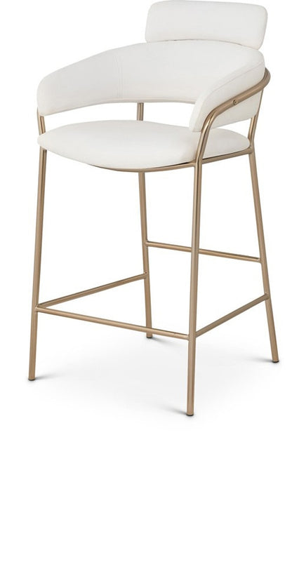 Meridian Furniture - Yara Cream Vegan Leather Counter Stool - 550Cream-C veiw 1