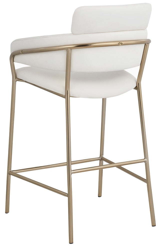 Meridian Furniture - Yara Cream Vegan Leather Counter Stool - 550Cream-C veiw 3