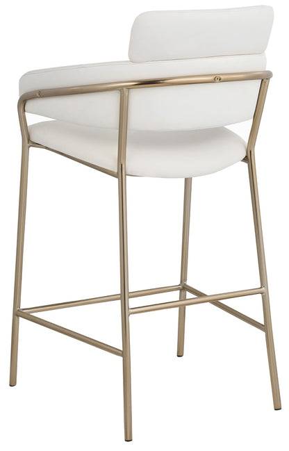 Meridian Furniture - Yara Cream Vegan Leather Counter Stool - 550Cream-C veiw 3