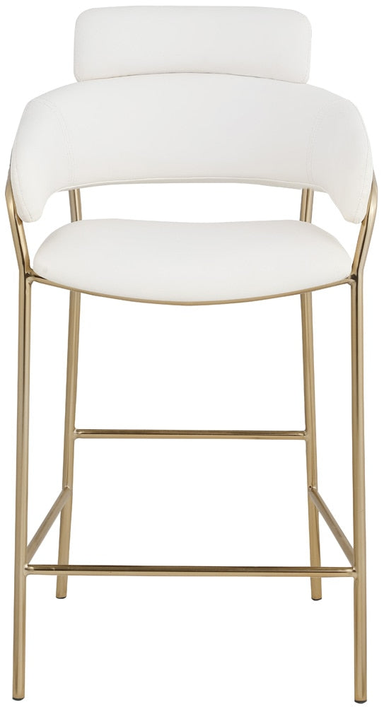 Meridian Furniture - Yara Cream Vegan Leather Counter Stool - 550Cream-C veiw 4