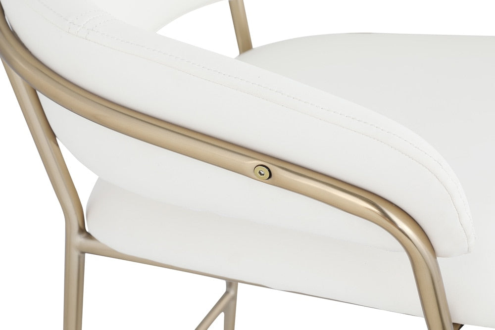 Meridian Furniture - Yara Cream Vegan Leather Counter Stool - 550Cream-C veiw 5