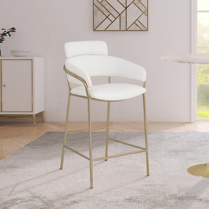 Meridian Furniture - Yara Cream Vegan Leather Counter Stool - 550Cream-C veiw 6