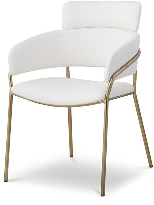 Meridian Furniture - Yara Cream Vegan Leather Dining Chair (Set of 2) - 549Cream-C veiw 1
