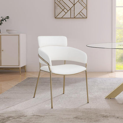 Meridian Furniture - Yara Cream Vegan Leather Dining Chair (Set of 2) - 549Cream-C veiw 2