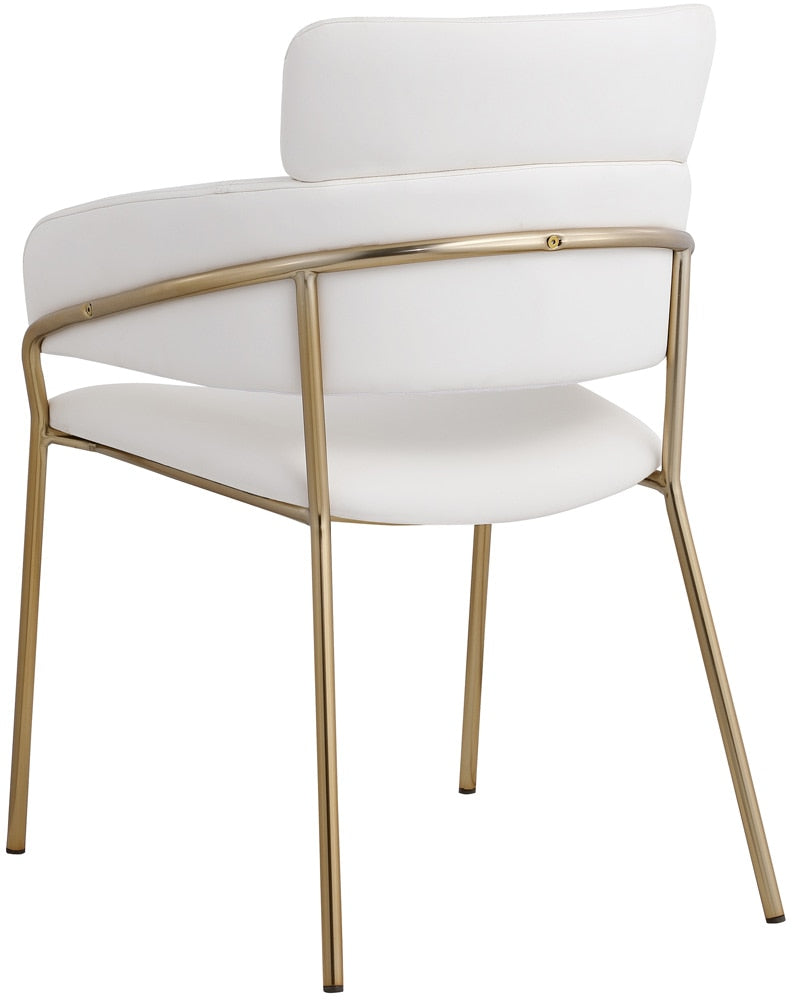 Meridian Furniture - Yara Cream Vegan Leather Dining Chair (Set of 2) - 549Cream-C veiw 3