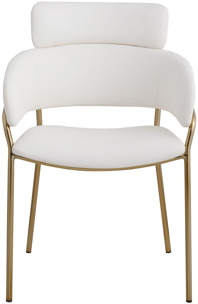 Meridian Furniture - Yara Cream Vegan Leather Dining Chair (Set of 2) - 549Cream-C veiw 4