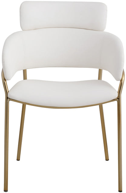 Meridian Furniture - Yara Cream Vegan Leather Dining Chair (Set of 2) - 549Cream-C veiw 4