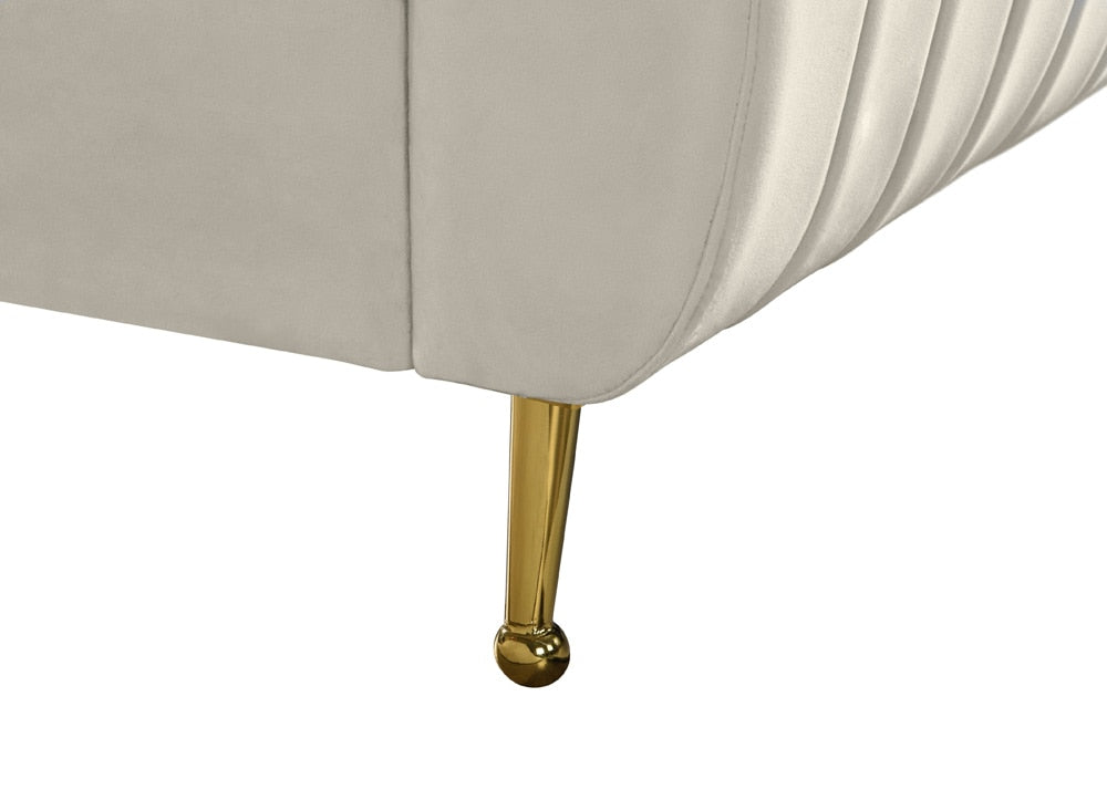 Meridian Furniture - Zara Cream Velvet King Bed - ZaraCream-K veiw 7