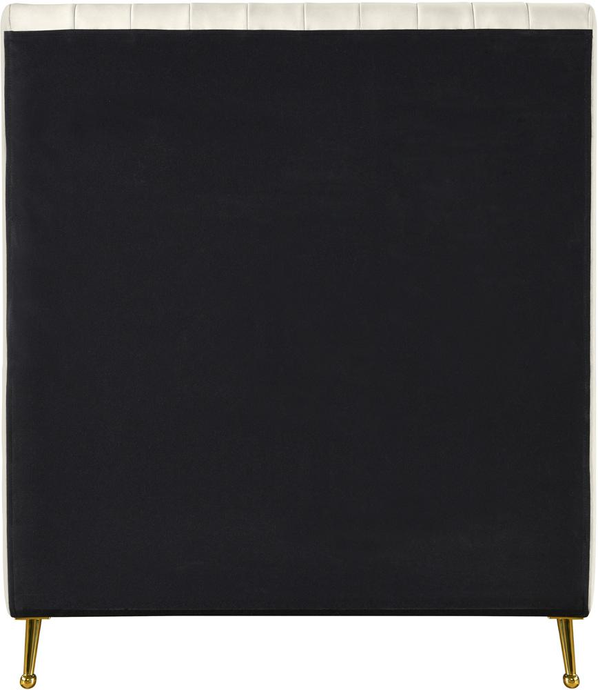Meridian Furniture - Zara Cream Velvet Twin Bed - ZaraCream-T veiw 5