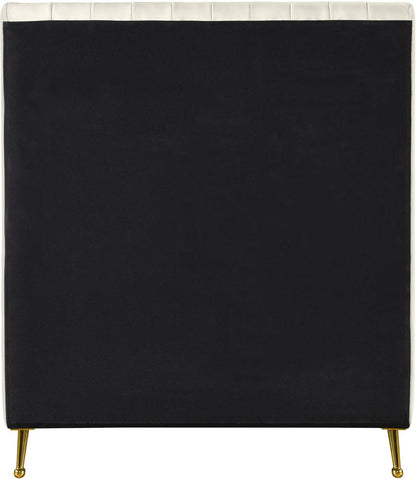 Meridian Furniture - Zara Cream Velvet Twin Bed - ZaraCream-T veiw 5
