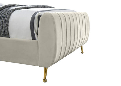 Meridian Furniture - Zara Cream Velvet Twin Bed - ZaraCream-T veiw 6