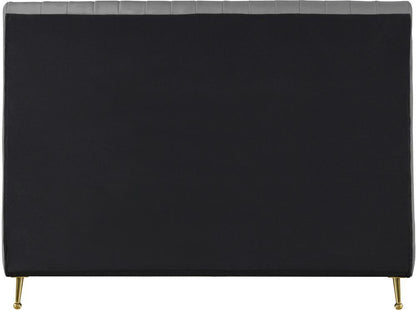 Meridian Furniture - Zara Grey Velvet King Bed - ZaraGrey-K veiw 5