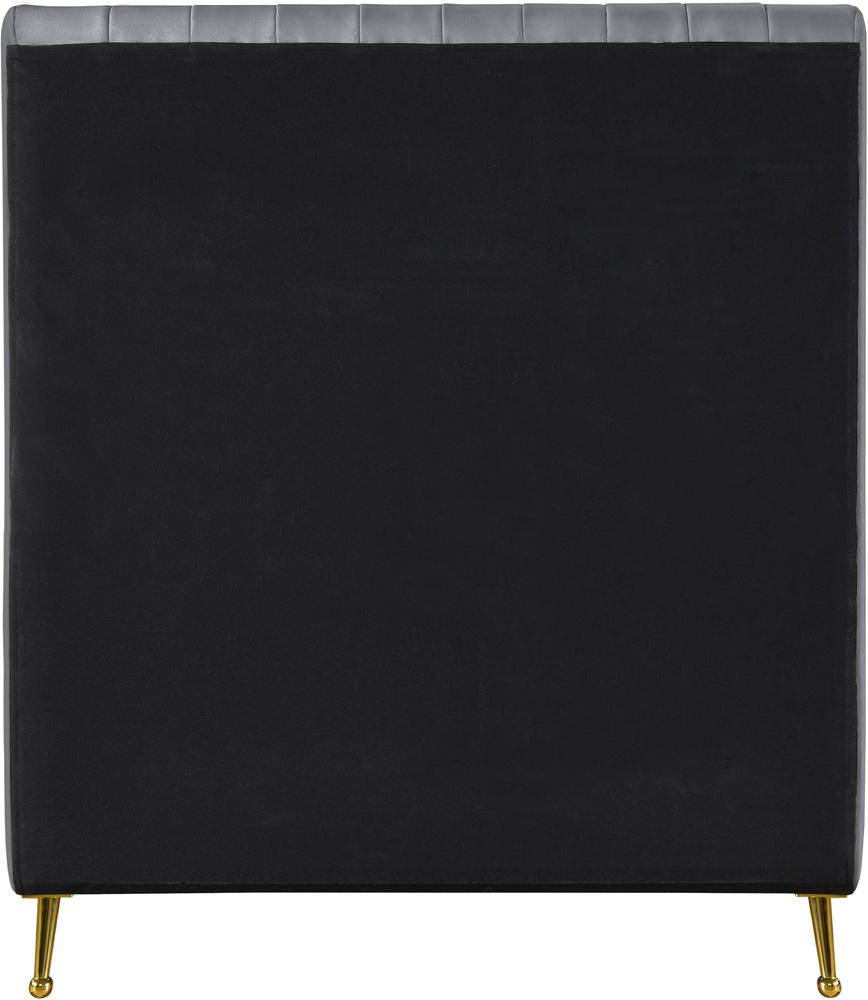 Meridian Furniture - Zara Grey Velvet Twin Bed - ZaraGrey-T veiw 5