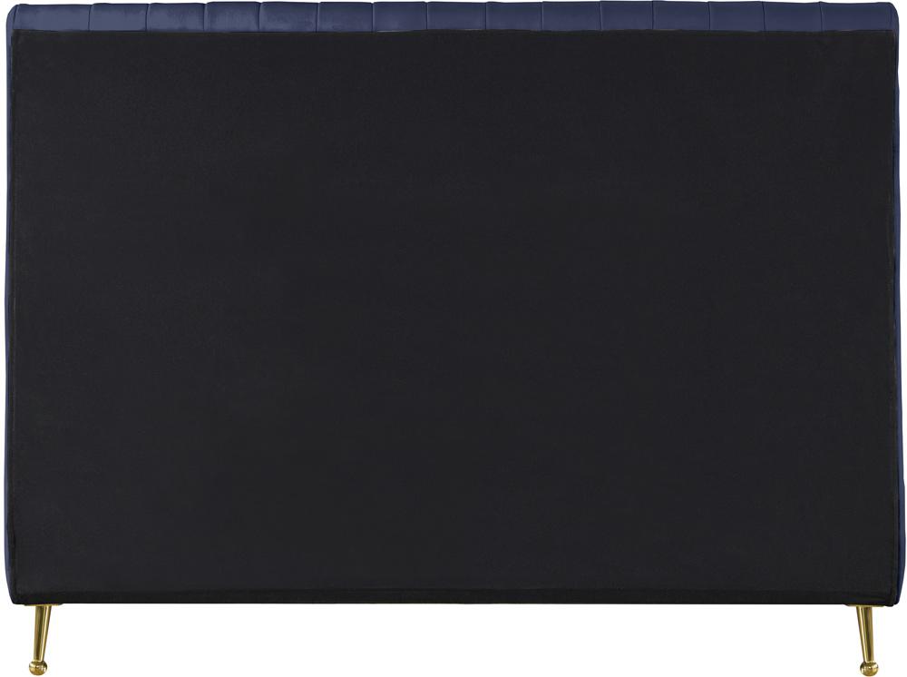 Meridian Furniture - Zara Navy Velvet King Bed - ZaraNavy-K veiw 5