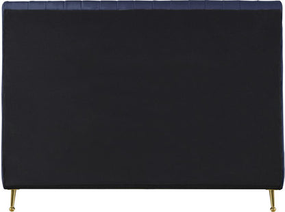 Meridian Furniture - Zara Navy Velvet King Bed - ZaraNavy-K veiw 5