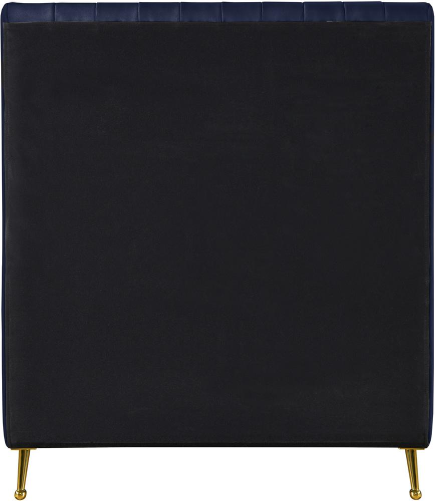 Meridian Furniture - Zara Navy Velvet Twin Bed - ZaraNavy-T veiw 5