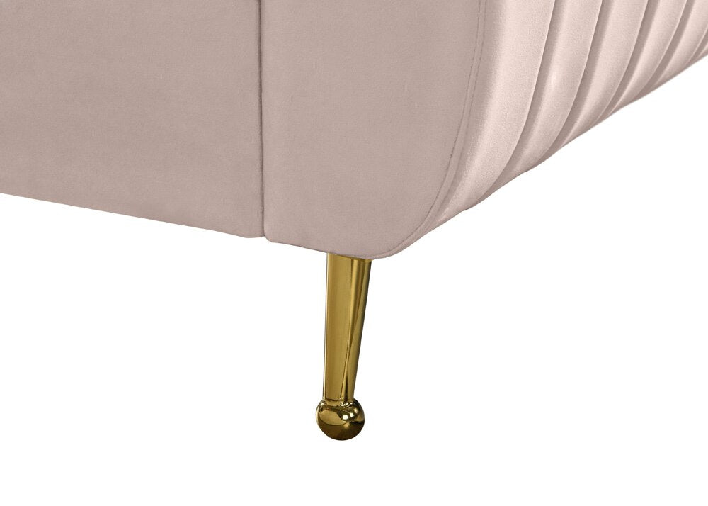 Meridian Furniture - Zara Pink Velvet Full Bed - ZaraPink-F veiw 7
