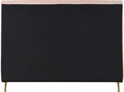 Meridian Furniture - Zara Pink Velvet King Bed - ZaraPink-K veiw 5
