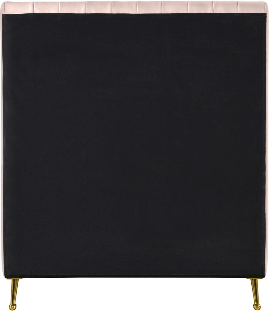 Meridian Furniture - Zara Pink Velvet Twin Bed - ZaraPink-T veiw 5