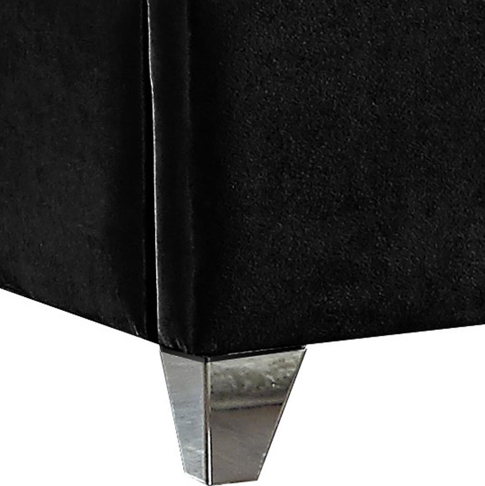 Meridian Furniture - Zuma Black Velvet Queen Bed - ZumaBlack-Q veiw 3