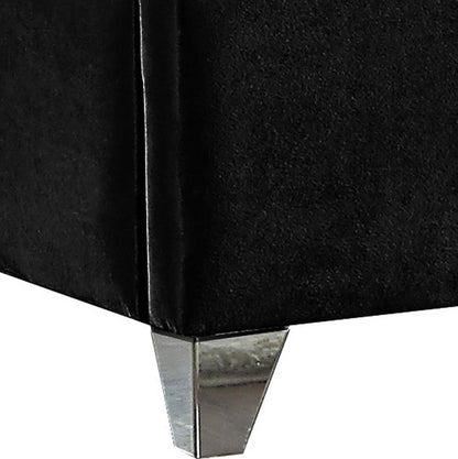 Meridian Furniture - Zuma Black Velvet Queen Bed - ZumaBlack-Q veiw 3