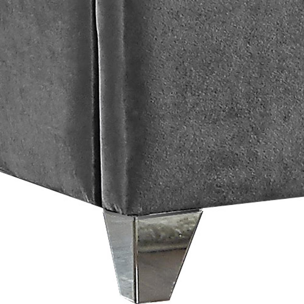 Meridian Furniture - Zuma Grey Velvet King Bed - ZumaGrey-K veiw 3